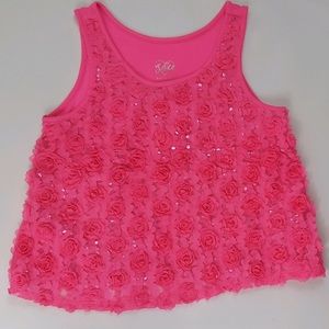 🌹Hot Pink Justice Rosette Tank🌹
